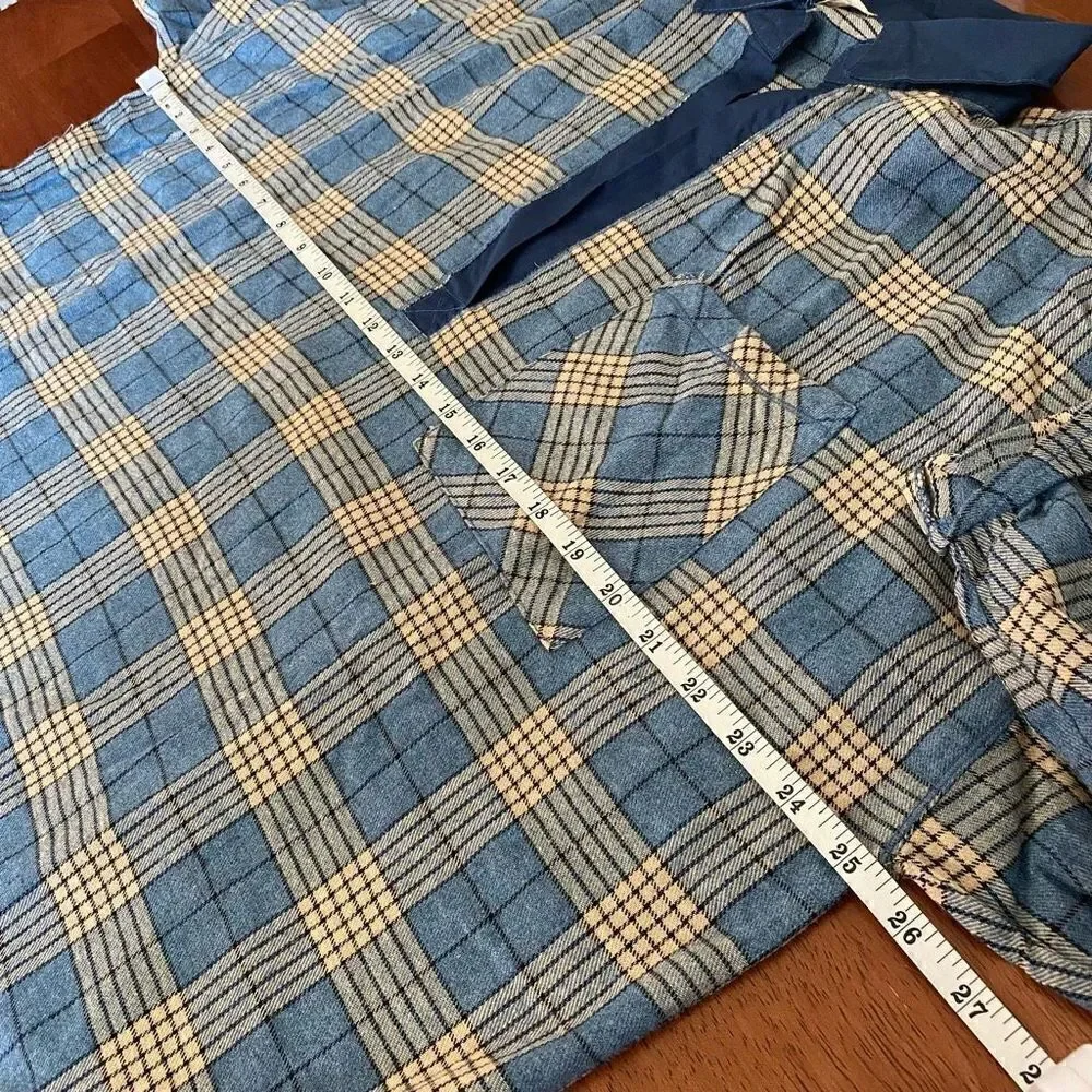 Free people Sunday morning sleep shirt sapphire blue plaid small new